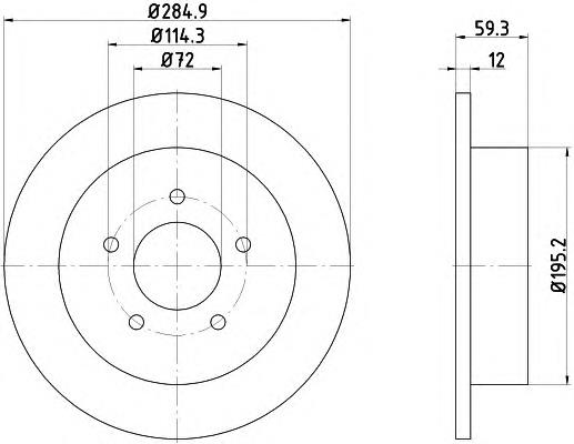Do koszyka 52128411AB Chrysler Tarcza hamulcowa tylna