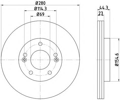 8DD 355 118-371 HELLA tarcza hamulcowa przednia