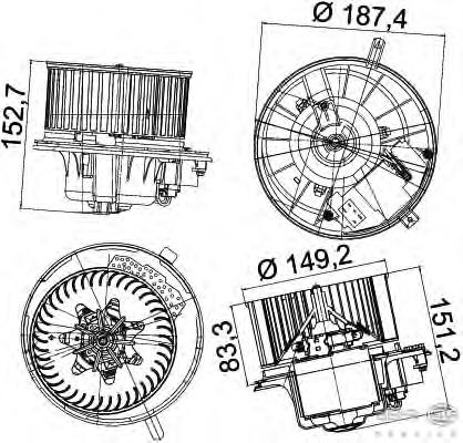 Silniczek wentylatora nagrzewnicy (ogrzewacza wnętrza) VOLKSWAGEN Passat (A32, A33, B7)