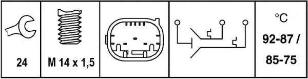 Czujnik temperatury płynu chłodzącego (włączenia wentylatora chłodnicy) 61318376440 BMW