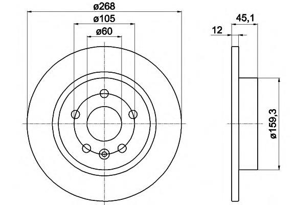 Tarcza hamulcowa tylna Hi-q SD3044 cena, od 45,47 USD