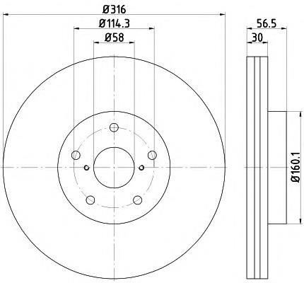 Tarcza hamulcowa przednia Subaru 26300AL03A