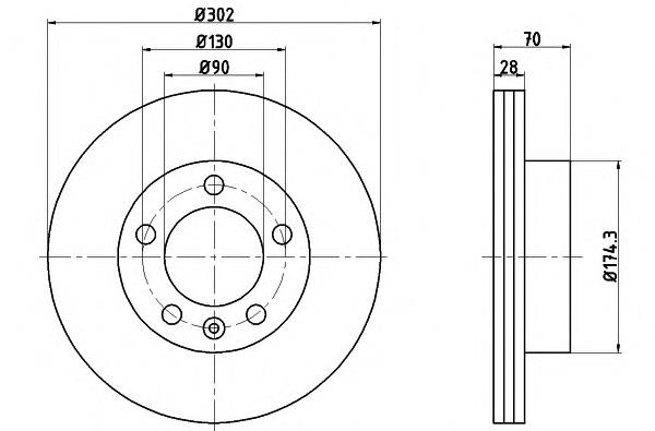 8DD355117121 HELLA tarcza hamulcowa przednia