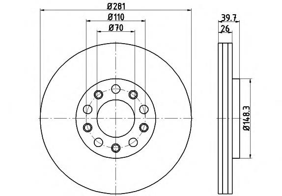 8DD 355 117-231 HELLA tarcza hamulcowa przednia