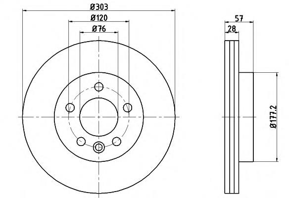 8DD 355 117-151 HELLA tarcza hamulcowa przednia