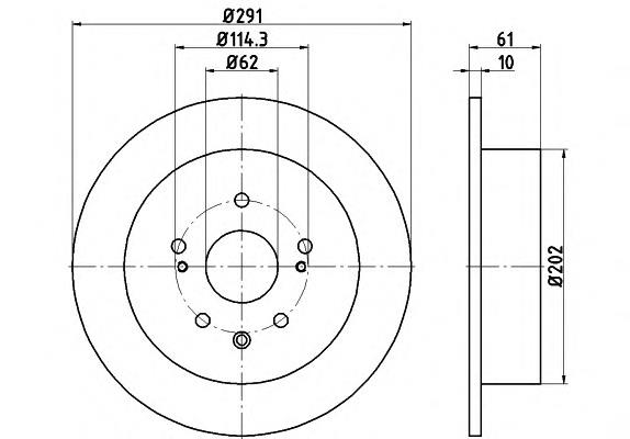 8DD355115711 HELLA tarcza hamulcowa tylna