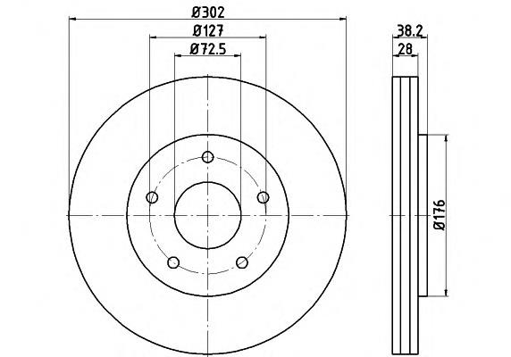 8DD355115841 HELLA tarcza hamulcowa przednia