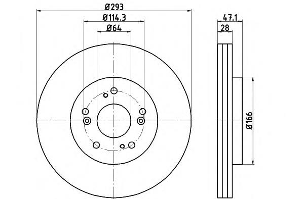 8DD355115941 HELLA tarcza hamulcowa przednia