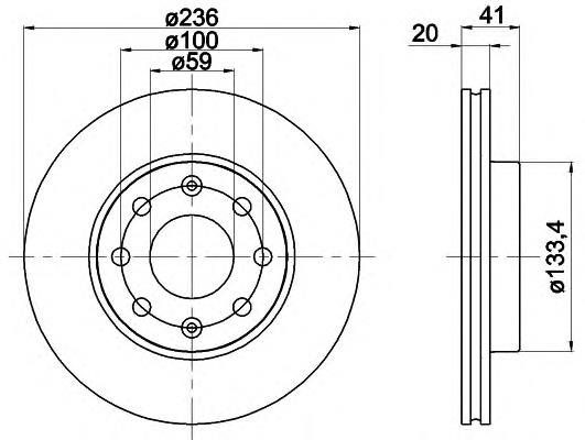 8DD 355 111-341 HELLA tarcza hamulcowa przednia