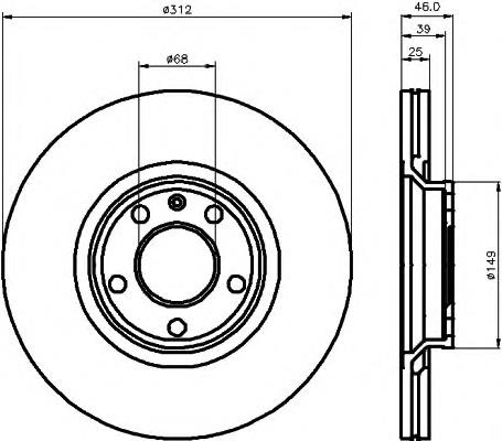 8DD355107521 HELLA tarcza hamulcowa przednia