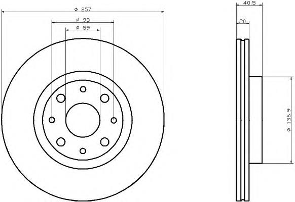 Tarcza hamulcowa przednia 71770936 Fiat/Alfa/Lancia
