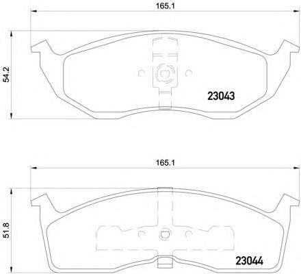 Klocki hamulcowe przednie tarczowe V1011682AC Chrysler