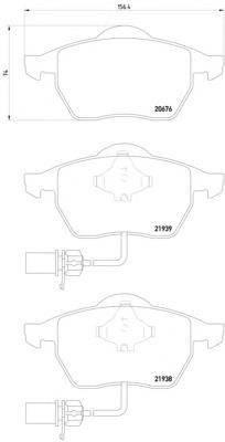 Klocki hamulcowe przednie tarczowe VAG 4B0698151 cena, od 31,84 USD