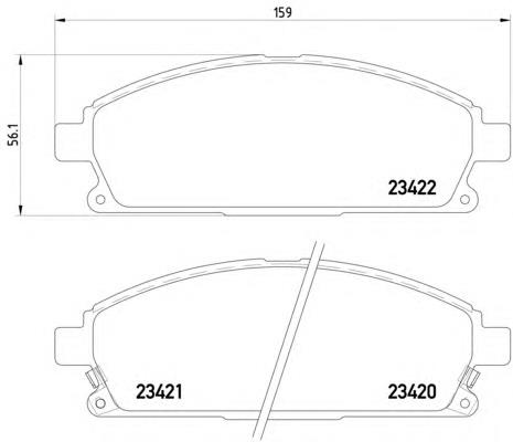 Do koszyka 410608H385 Nissan/Infiniti Klocki hamulcowe przednie tarczowe