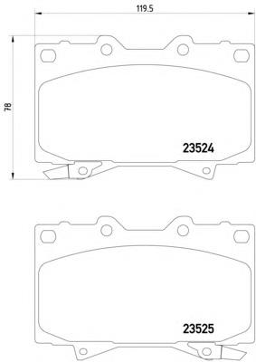 Klocki hamulcowe przednie tarczowe Toyota 0446560340 cena, od 25,58 USD
