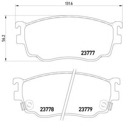 Do koszyka G1YC3328ZC Mazda Klocki hamulcowe przednie tarczowe