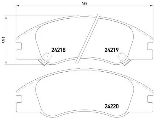 Klocki hamulcowe przednie tarczowe S581012FA20 Hyundai/Kia