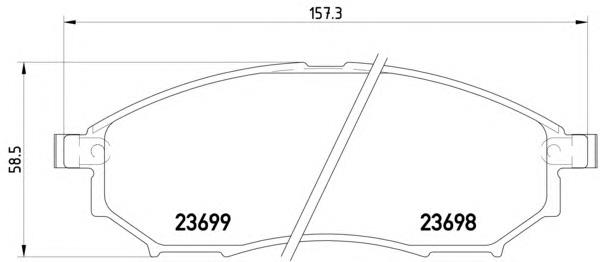 Do koszyka D1060EB305 Nissan/Infiniti Klocki hamulcowe przednie tarczowe