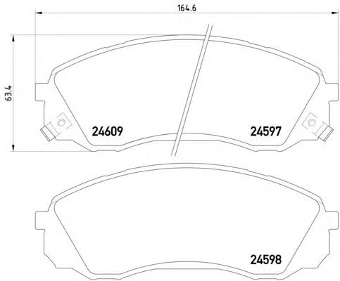 Do koszyka 581014HA01 Hyundai/Kia Klocki hamulcowe przednie tarczowe
