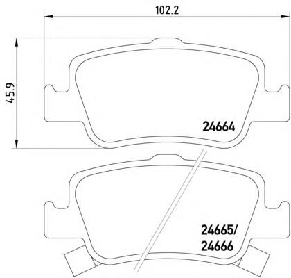 Okładziny (klocki) do hamulców tarczowych tylne Toyota 0446602300 cena, od 17,18 USD
