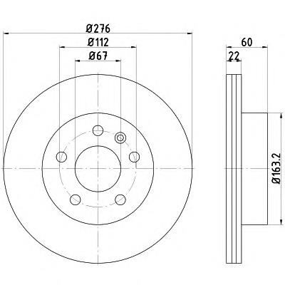 8DD 355 104-521 HELLA tarcza hamulcowa przednia