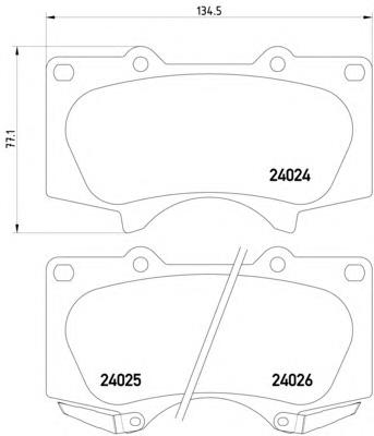 Klocki hamulcowe przednie tarczowe MZ690583 Mitsubishi