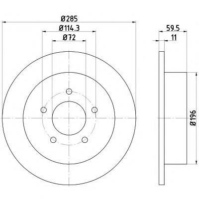 Tarcza hamulcowa tylna 8DD355114801 HELLA