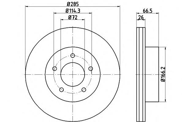 YL2Z1V125AB Ford Tarcza hamulcowa przednia