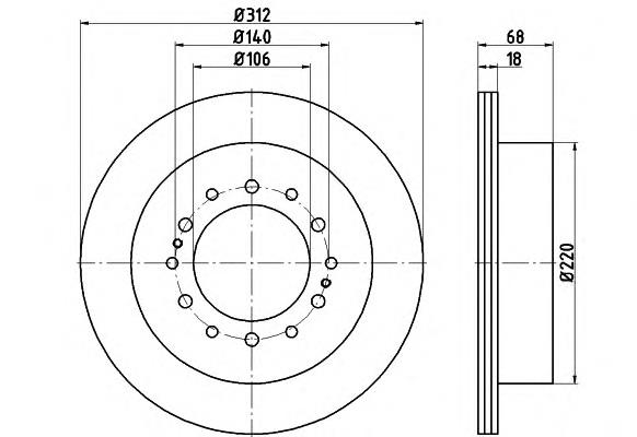 4243160130 Toyota Tarcza hamulcowa tylna