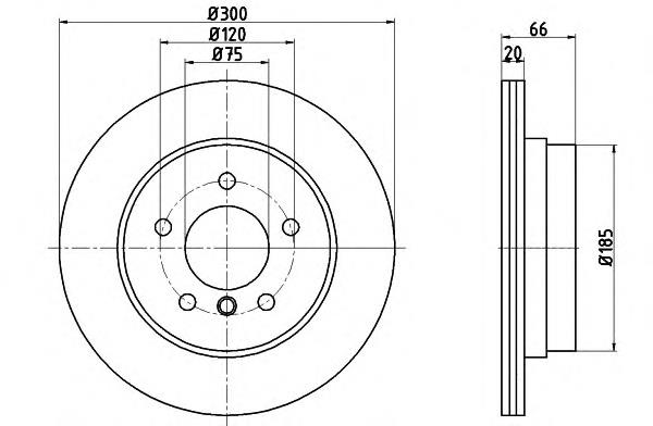 8DD 355 117-831 HELLA tarcza hamulcowa tylna