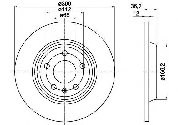 8DD355113931 HELLA tarcza hamulcowa tylna