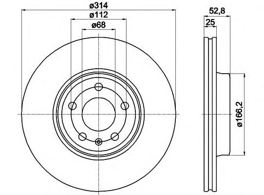 8DD355113881 HELLA tarcza hamulcowa przednia