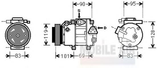 Sprężarka klimatyzacji 977012B250 Hyundai/Kia