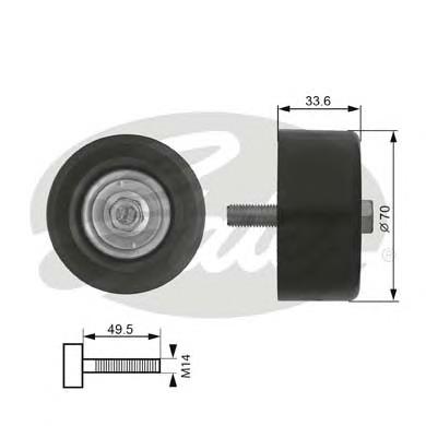 Do koszyka 166030P020 Toyota Rolka prowadząca, kierunkowa paska napędowego