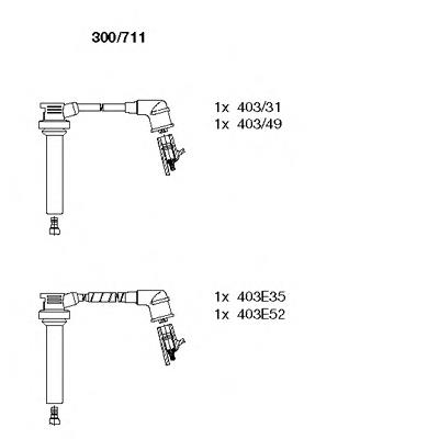 Zestaw przewodów wysokiego napięcia Mazda Z50118140 cena, od 41,13 USD