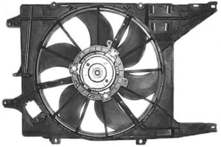 Dyfuzor chłodnicy, w komplecie z silnikiem i wirnikiem Renault (RVI) 0130307107