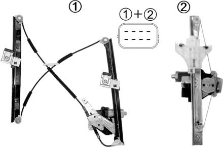 Mechanizm podnoszenia szyby drzwi przednich lewych 301095 Miraglio