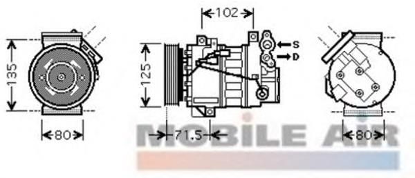 Sprężarka klimatyzacji 8200898810B Renault (RVI)