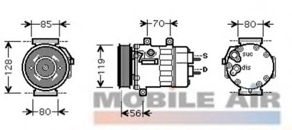 Sprężarka klimatyzacji 9800854780 Fiat/Alfa/Lancia