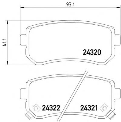 Okładziny (klocki) do hamulców tarczowych tylne Hyundai/Kia 583023SA30 cena, od 21,14 USD