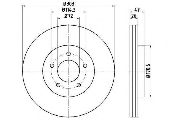 Do koszyka ZZP333251A Mazda Tarcza hamulcowa przednia