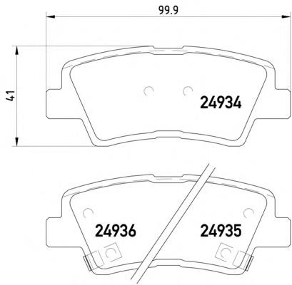 2493401 Textar okładziny (klocki do hamulców tarczowych tylne)