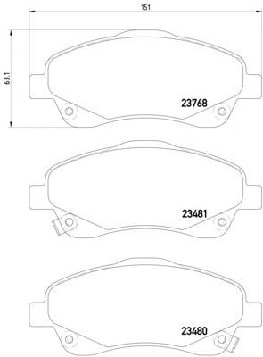 2376802 Textar Klocki hamulcowe przednie tarczowe