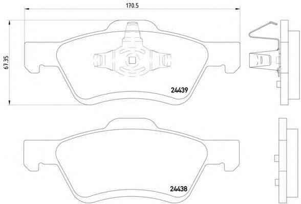 Klocki hamulcowe przednie tarczowe 5U2Z2V001M Ford