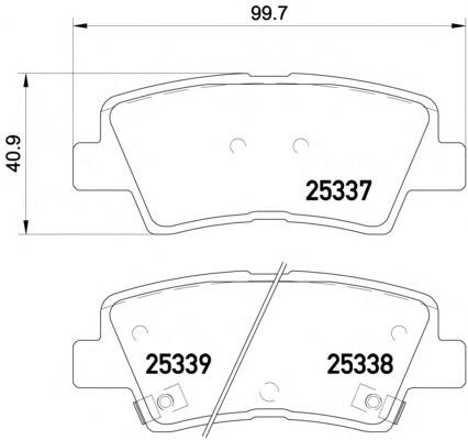 2533701 Textar okładziny (klocki do hamulców tarczowych tylne)