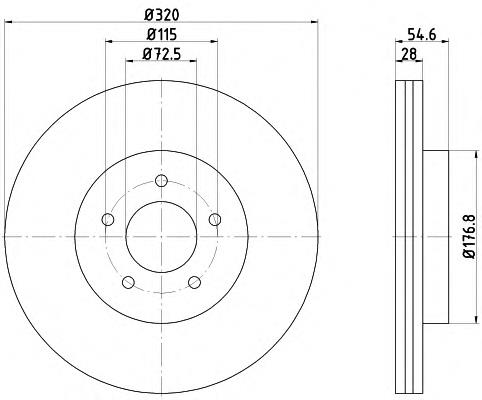04779196AE Chrysler Tarcza hamulcowa przednia