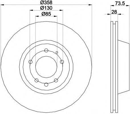 Tarcza hamulcowa tylna 7L8615601D VAG