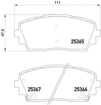 Klocki hamulcowe przednie tarczowe 581011YA35 Hyundai/Kia