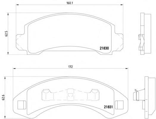 Klocki hamulcowe przednie tarczowe ZZM049280A Ford