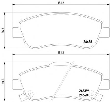 2463801 Textar Klocki hamulcowe przednie tarczowe